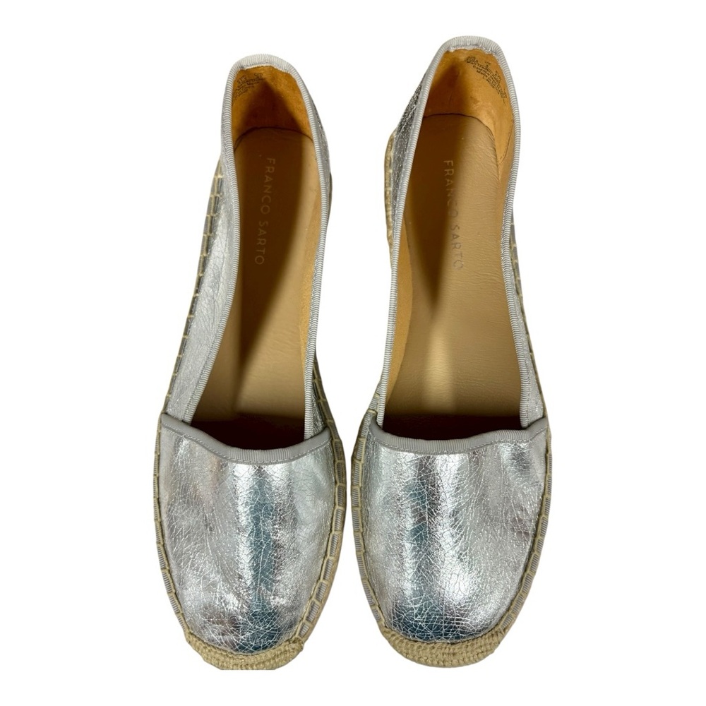 Franco Sarto Women's 'Whip' Silver Canvas Padded Sole
Flats Size 10M